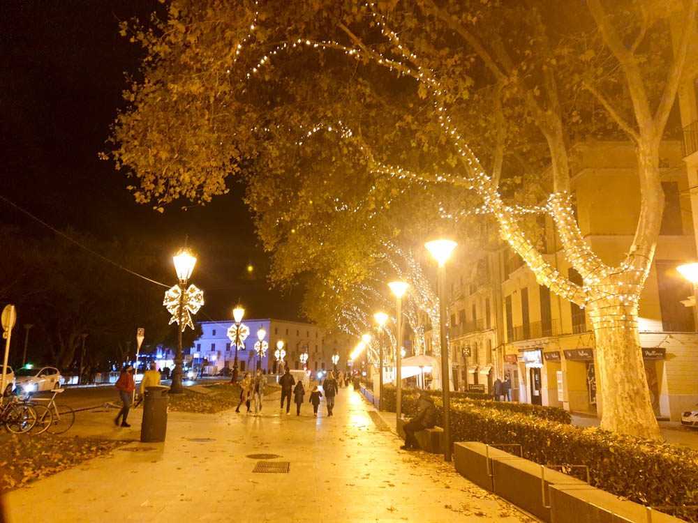 Festive lights in Mallorca, Spain