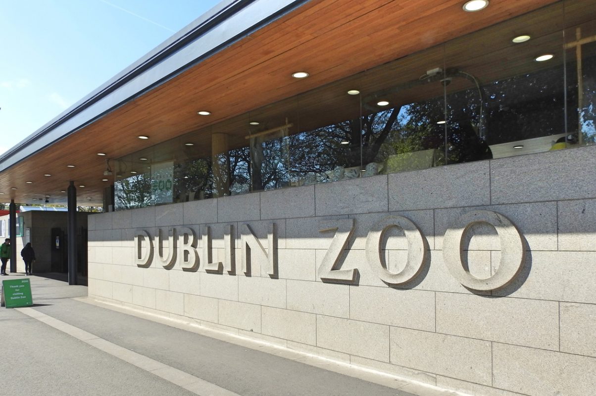 10th April 2019, Dublin, Ireland. Dublin Zoo signage in Phoenix Park, Dublin