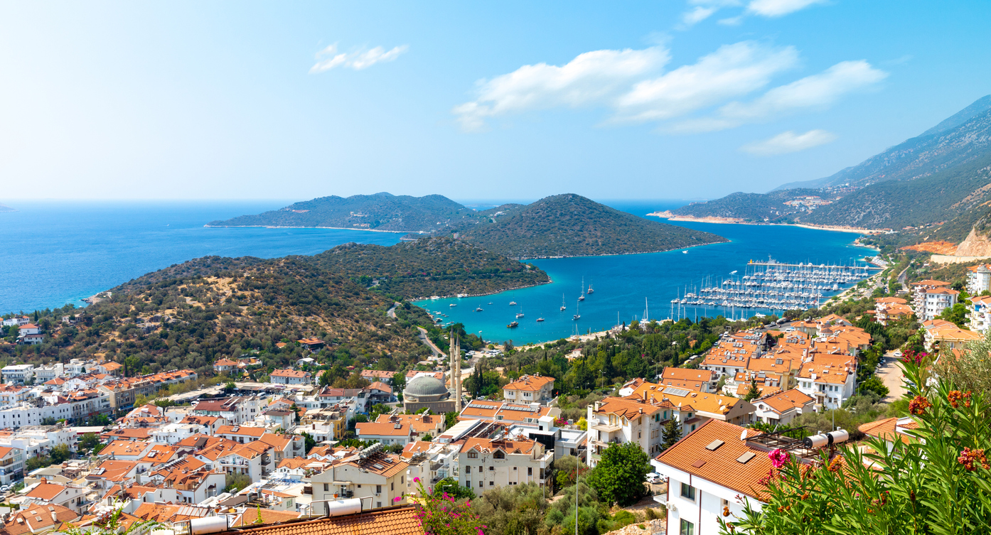 View of the town Kas, Antalya Province, Mediterranean Coast, Turkey. High quality photo