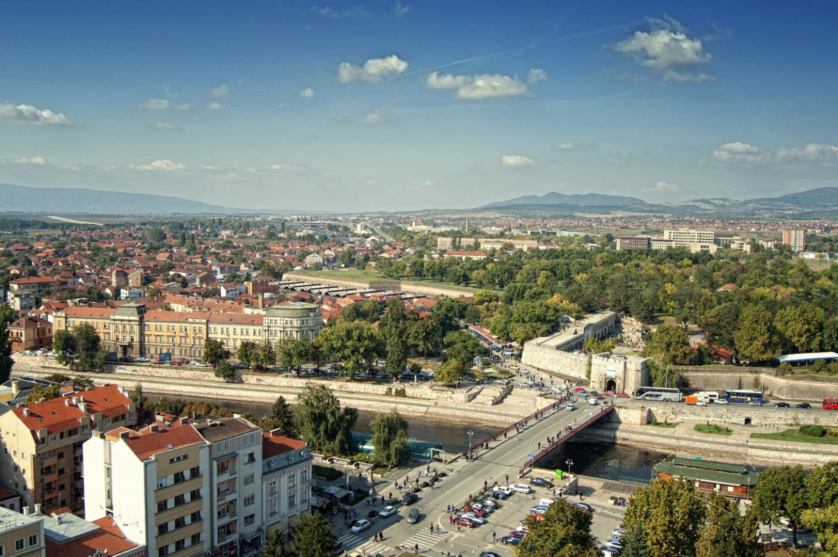 Cityscape, panoramic view of a city of Nis in Serbia.