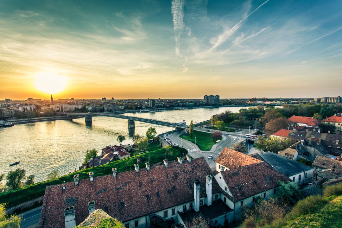 Cityscape from of Novi Sad. Horizontal image.