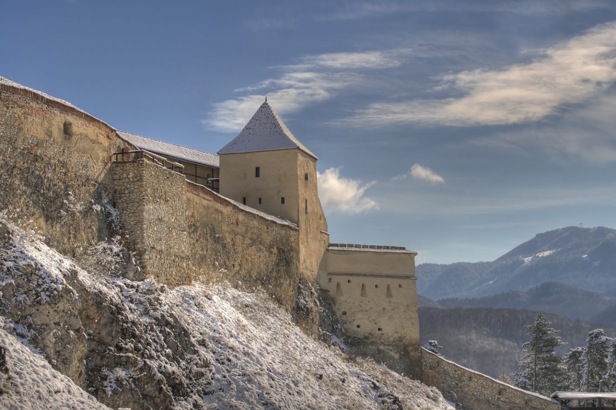 Rasnov Fortress in Transylvania, Romania.