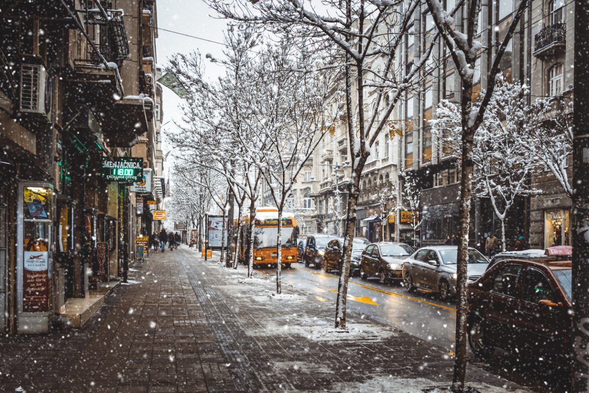 Snowy Beograd Street