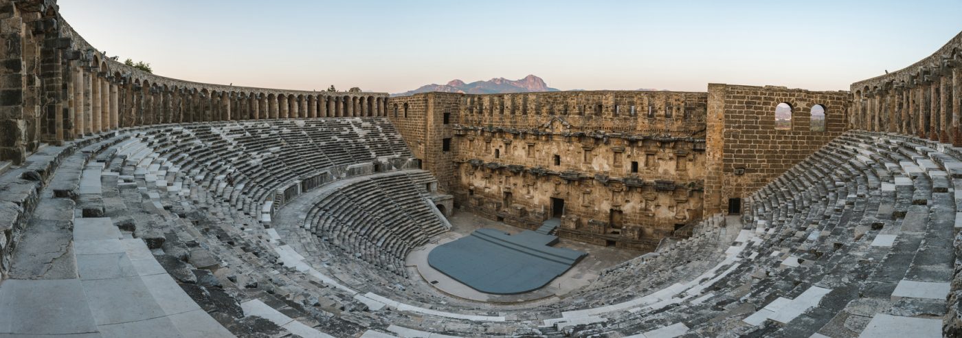 Amphitheater of Aspendos ancient city near Antalya, Southern Turkey