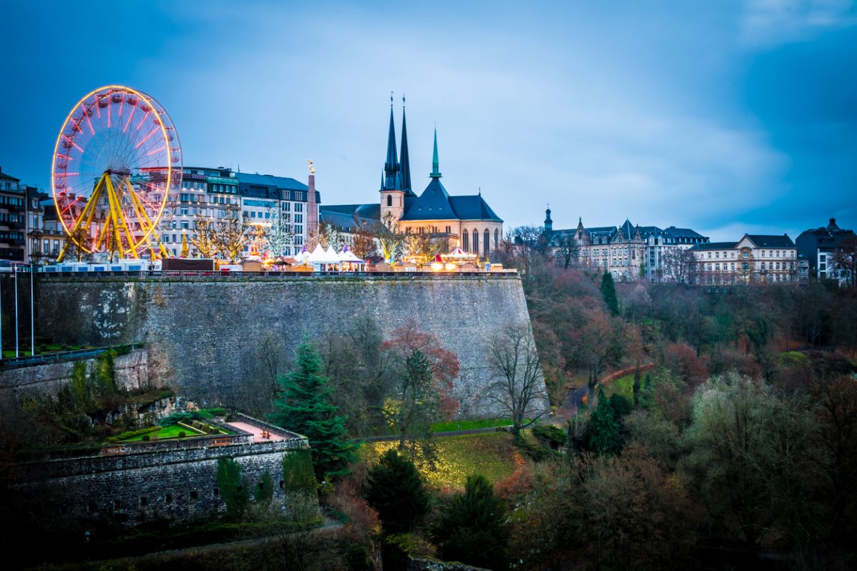 Big panoramic wheel at the christmas market in Luxembourg