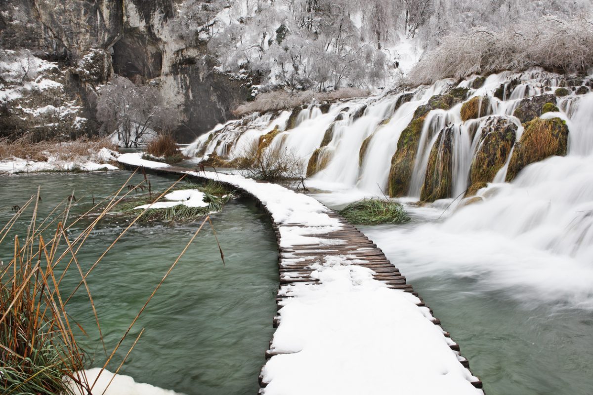 The most beautiful winter landscapes can only be seen in Plitvice Lakes National Park, Croatia