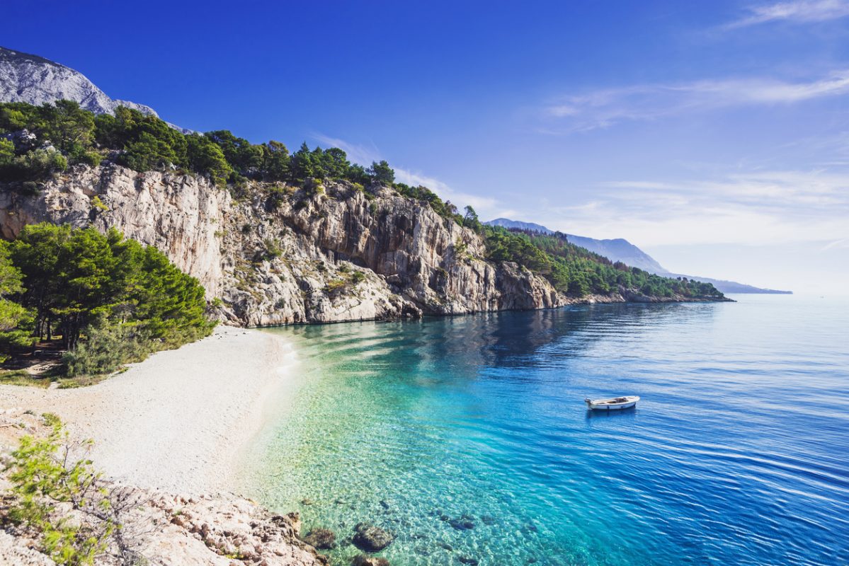 Amazing Nugal beach near Makarska town, Dalmatia, Croatia