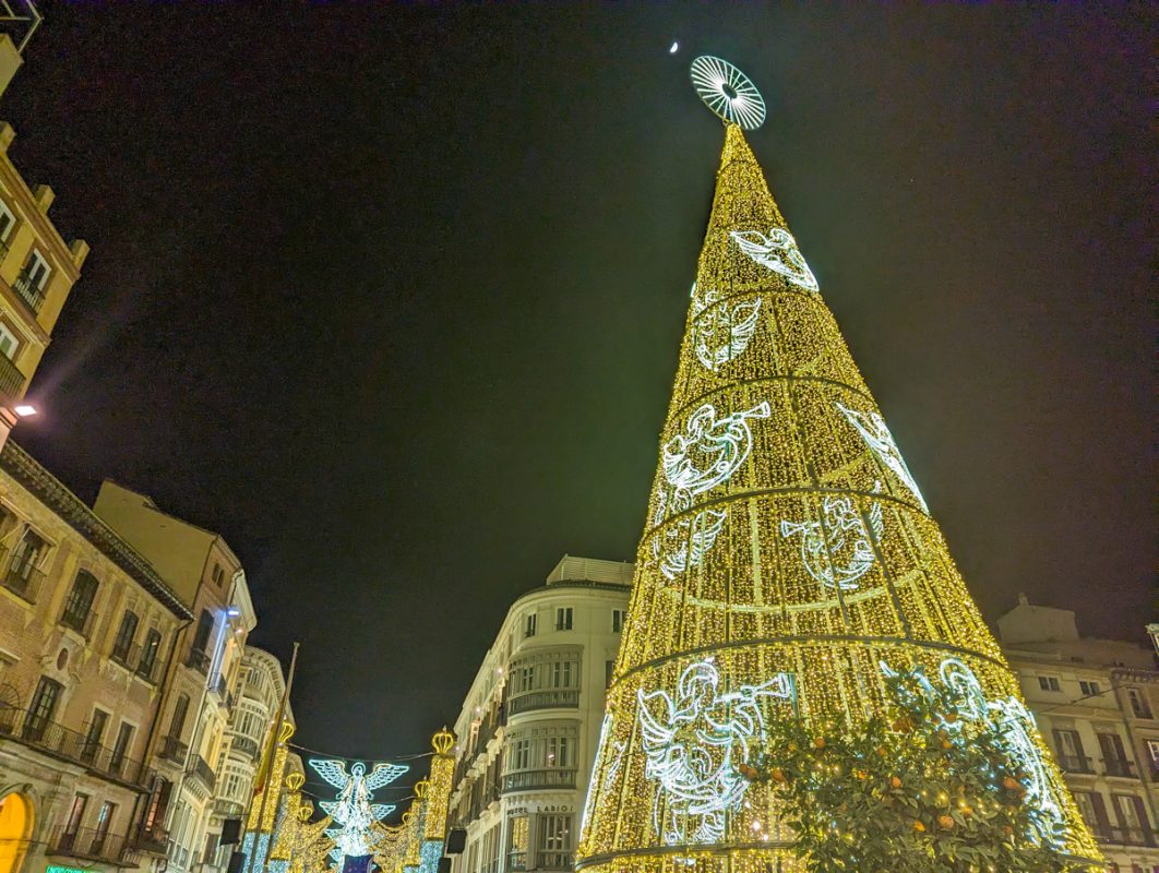 Malaga lit up Christmas tree