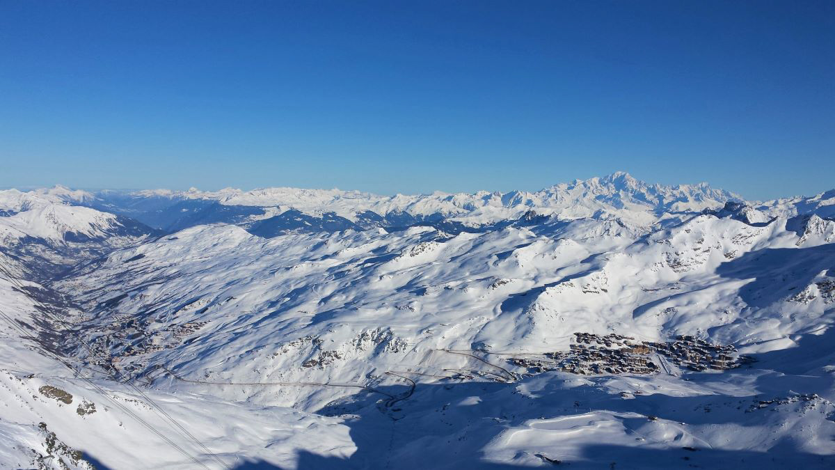 The snowy slopes of Valle Thorens, a ski resort in France