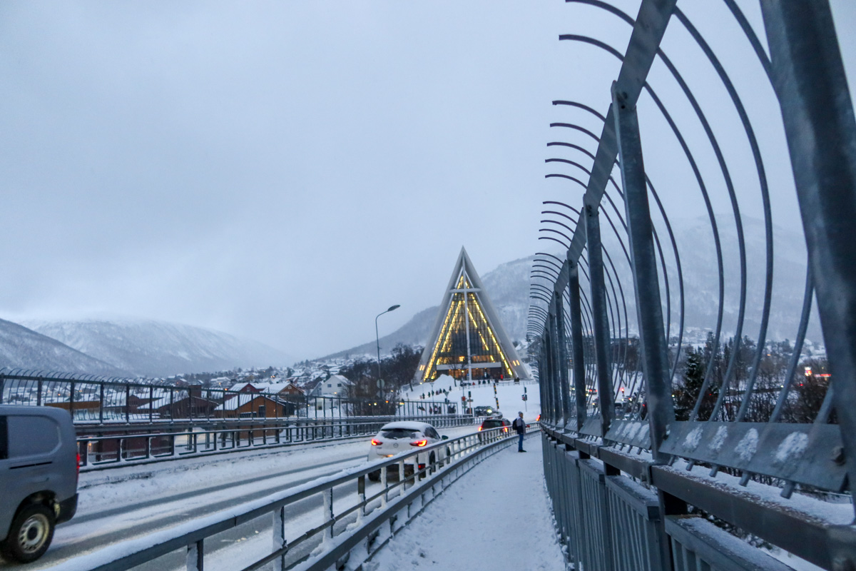 Bridge in Tromso looking over to Arctic Cathedral