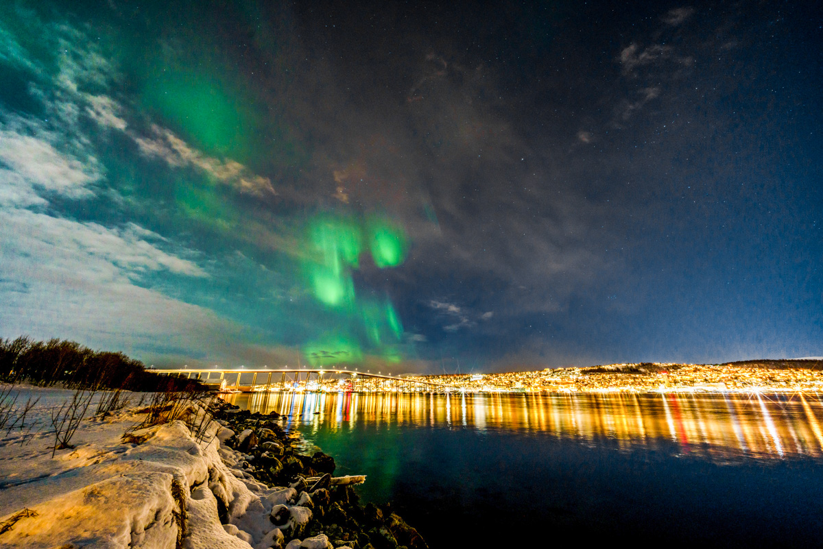 Beautiful lights in the sky near Tromso 