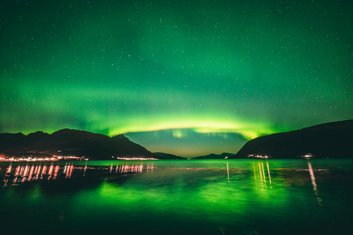 Phenomenon on the northern lights near Tromso