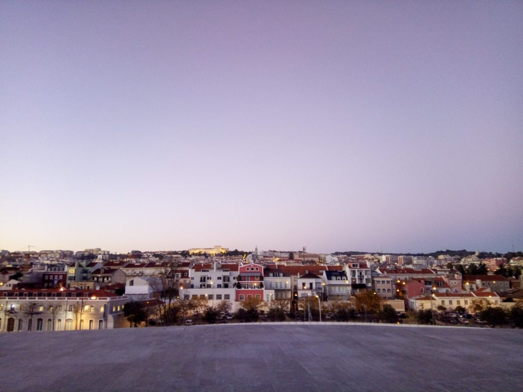 Rooftops in Lisbon at sunset