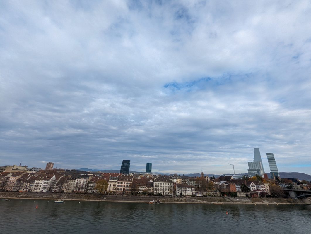 View over the River Rhine with the Basel Skyline on the other side.