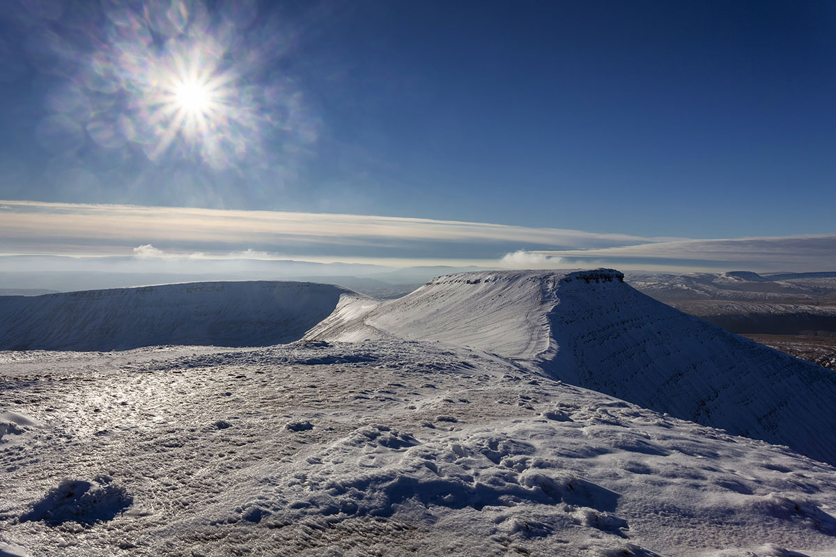 Snow covered Brecon Beacons National Park