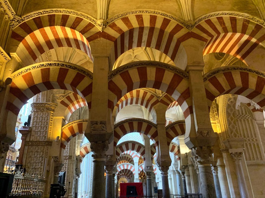 Arches of the mosque in Cordaba, Spain