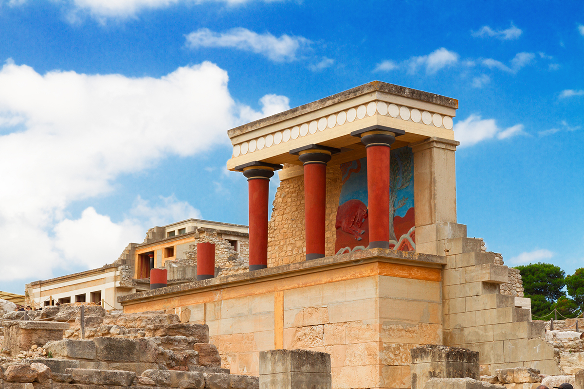 ancient ruines of famouse Knossos palace at Crete, Greece