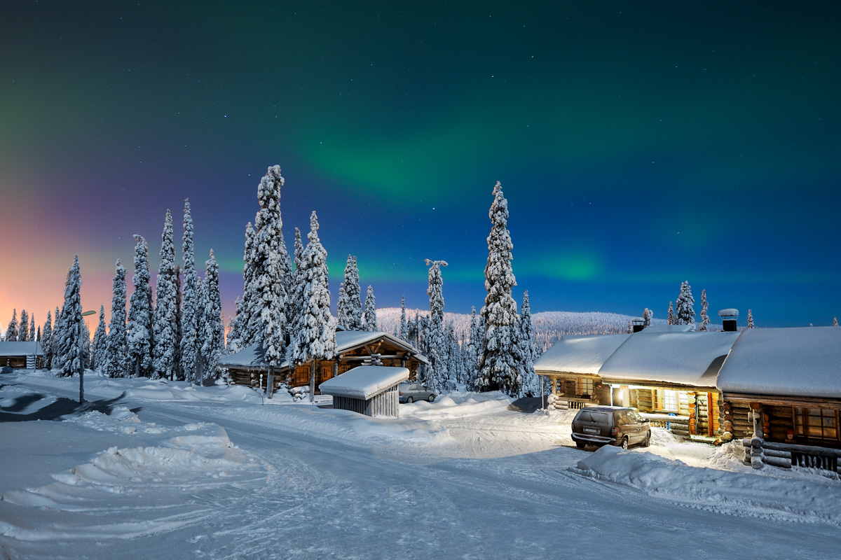 Northern lights in Lapland, Kuusamo, Finland