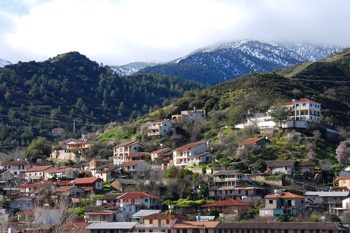 Village of Kakopetria at Troodos mountains in Cyprus