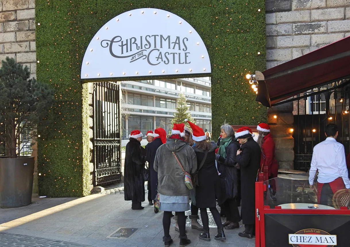 16th December 2019, Dublin, Ireland. Decorated entrance to the open air free to enter