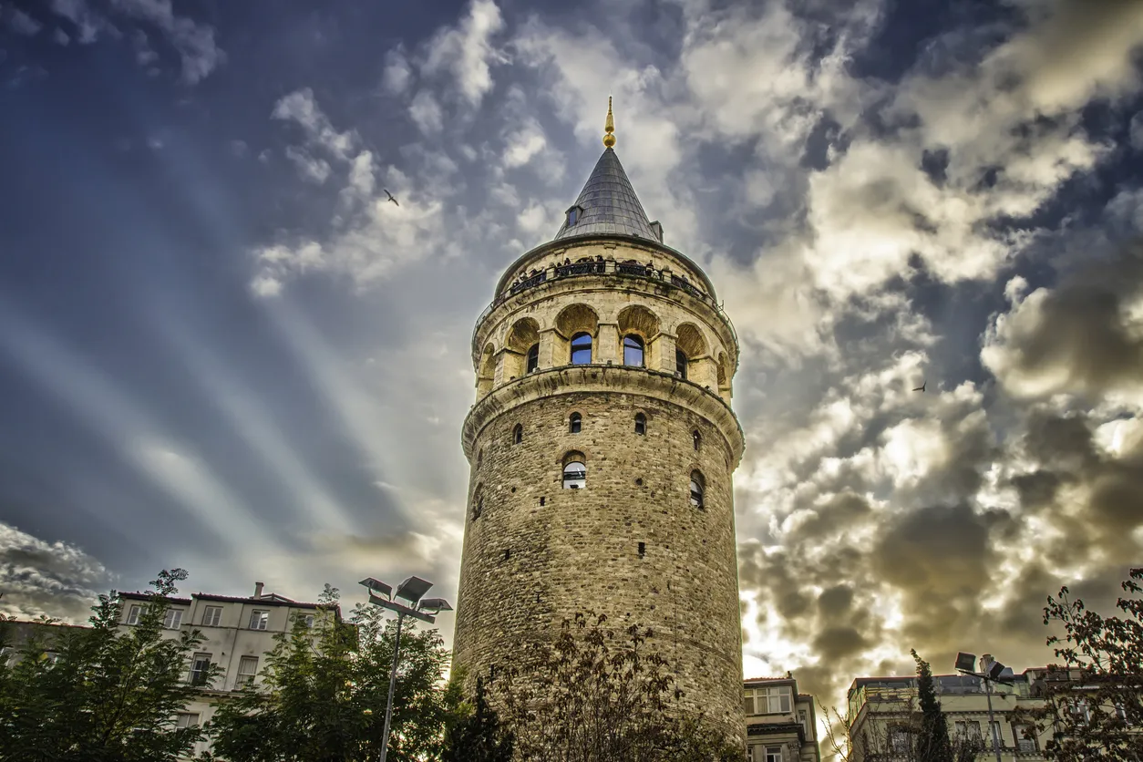 The Galata Tower is a medieval stone tower in the Galata, Karaköy quarter of Istanbul, Turkey, just to the north of the Golden Horn