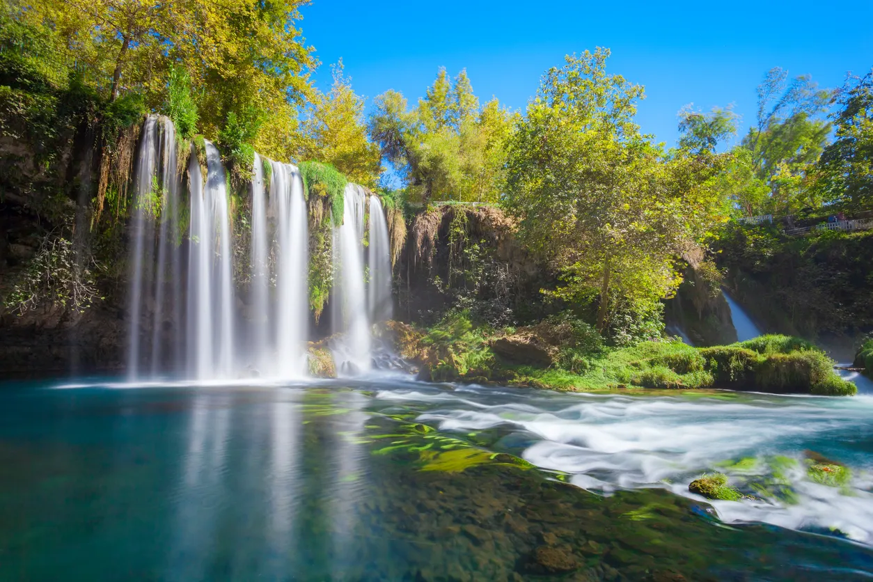 Duden waterfall park in Antalya city in Turkey