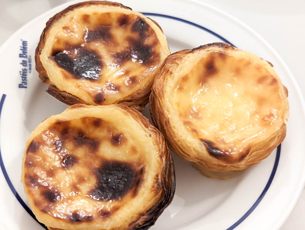 Pasteis de Belem, which are the original pasteis de nata, egg custard tarts typical of Portugal