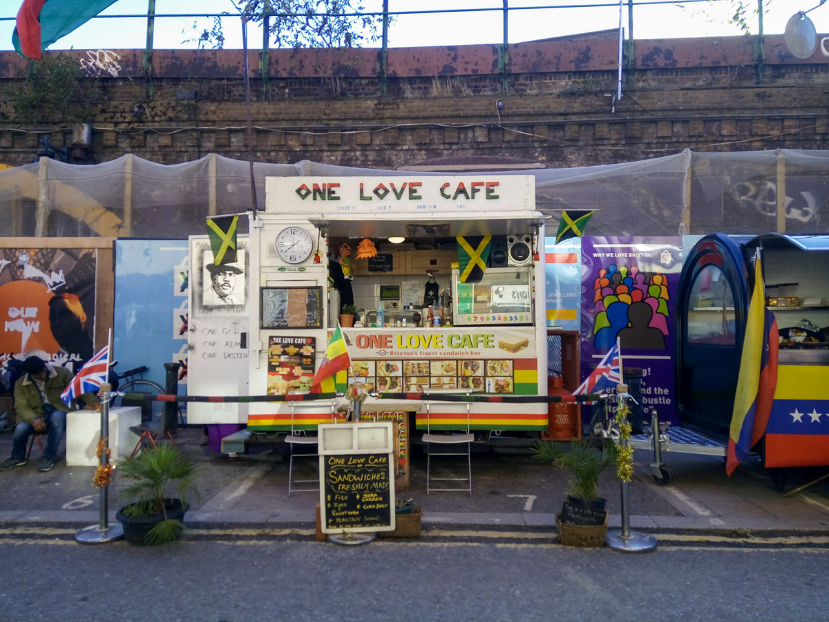 A food stall of the One Love Cafe in Brixton