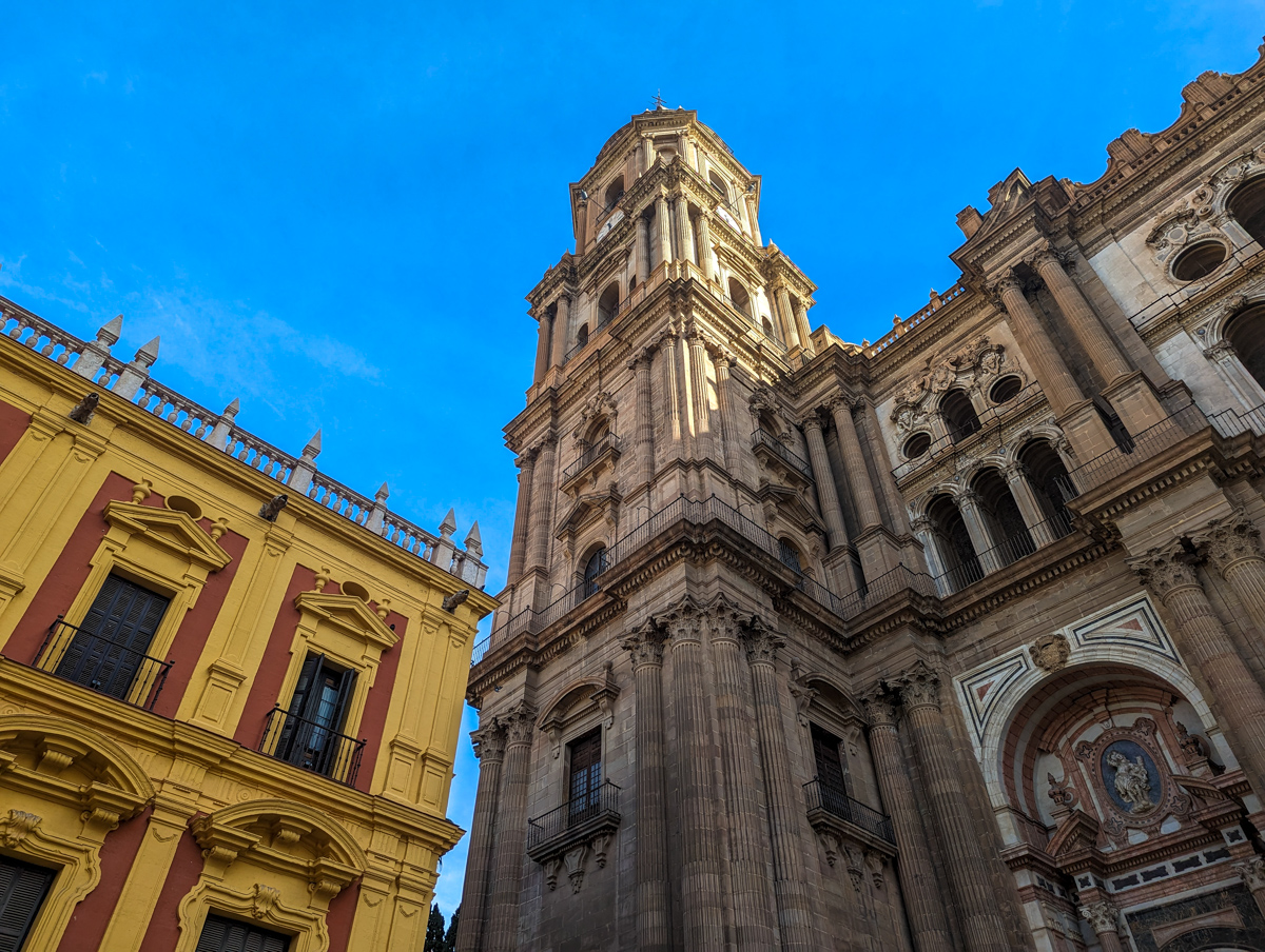 Historic buildings in Malaga city centre.