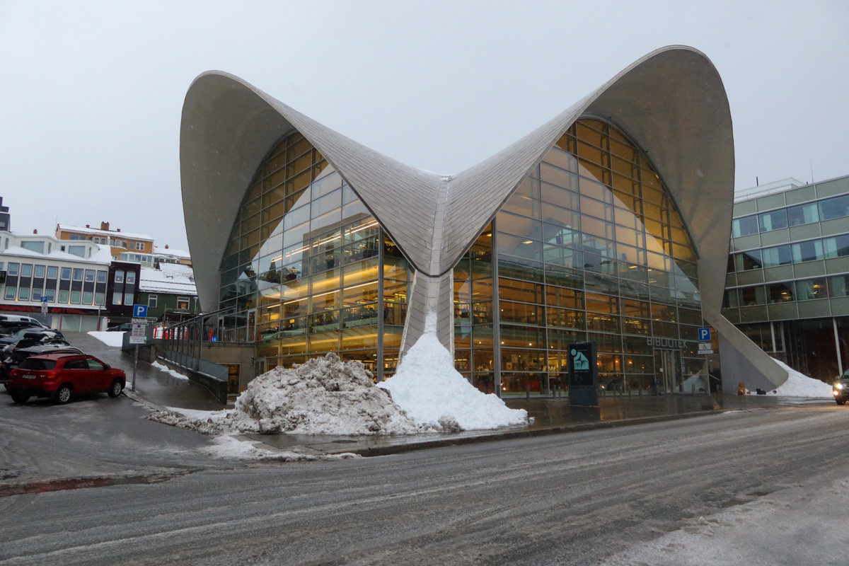 The modern arctic library in Tromso