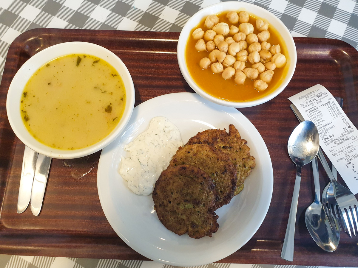 Polish food at a milk bar in Warsaw.