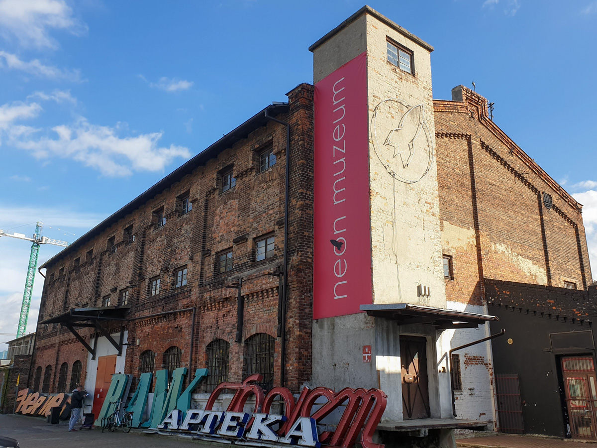 Outside of the neon museum in Praga, Warsaw.