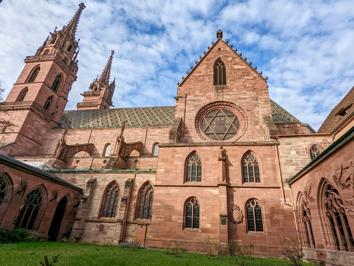 Historic cathedral in Basel in the winter months.