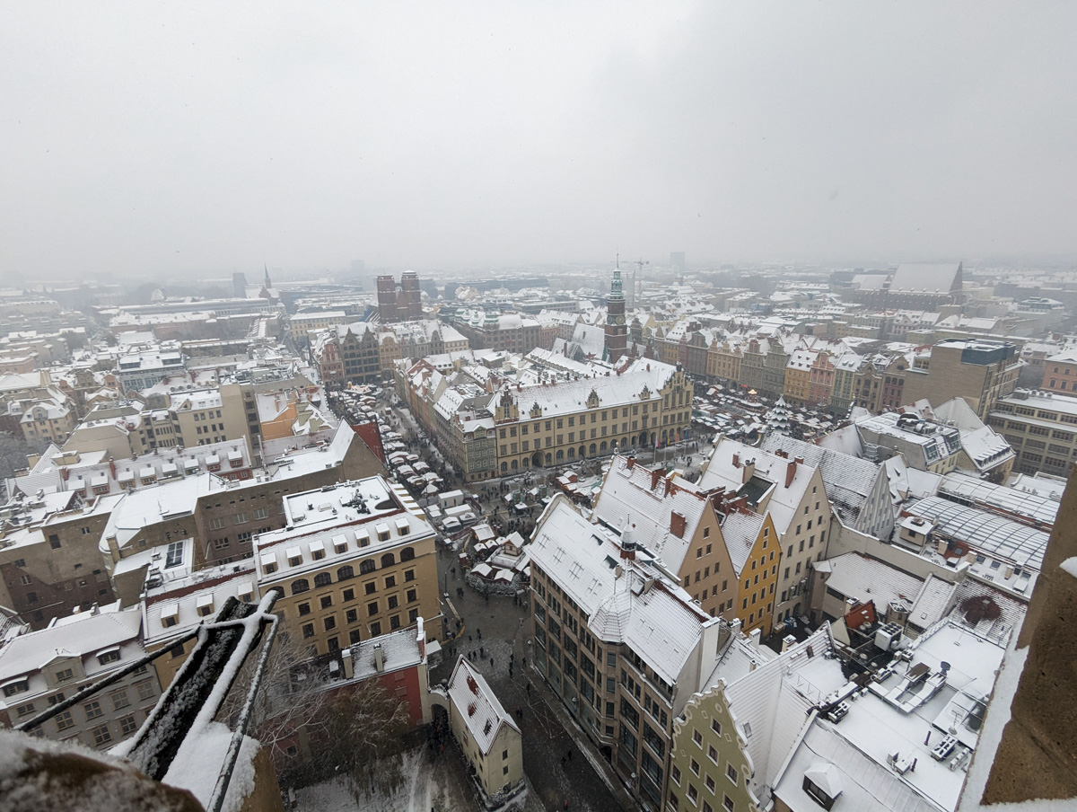 St Elisabeth of Hungary Church in Wroclaw Poland (view from the top)
