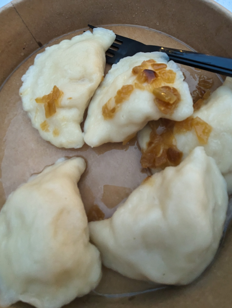 Polish pierogi at the Wroclaw Christmas Market