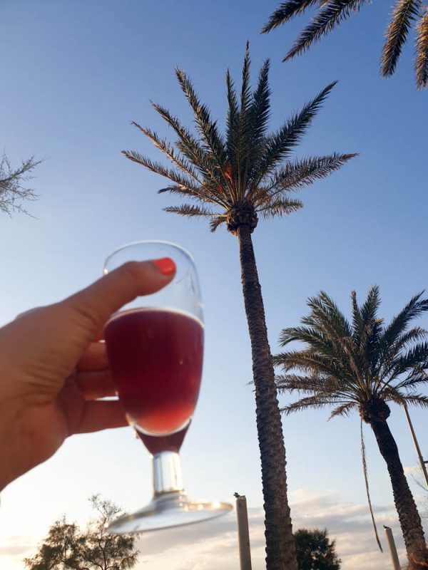 Toasting to a clear sky in Mallorca in November