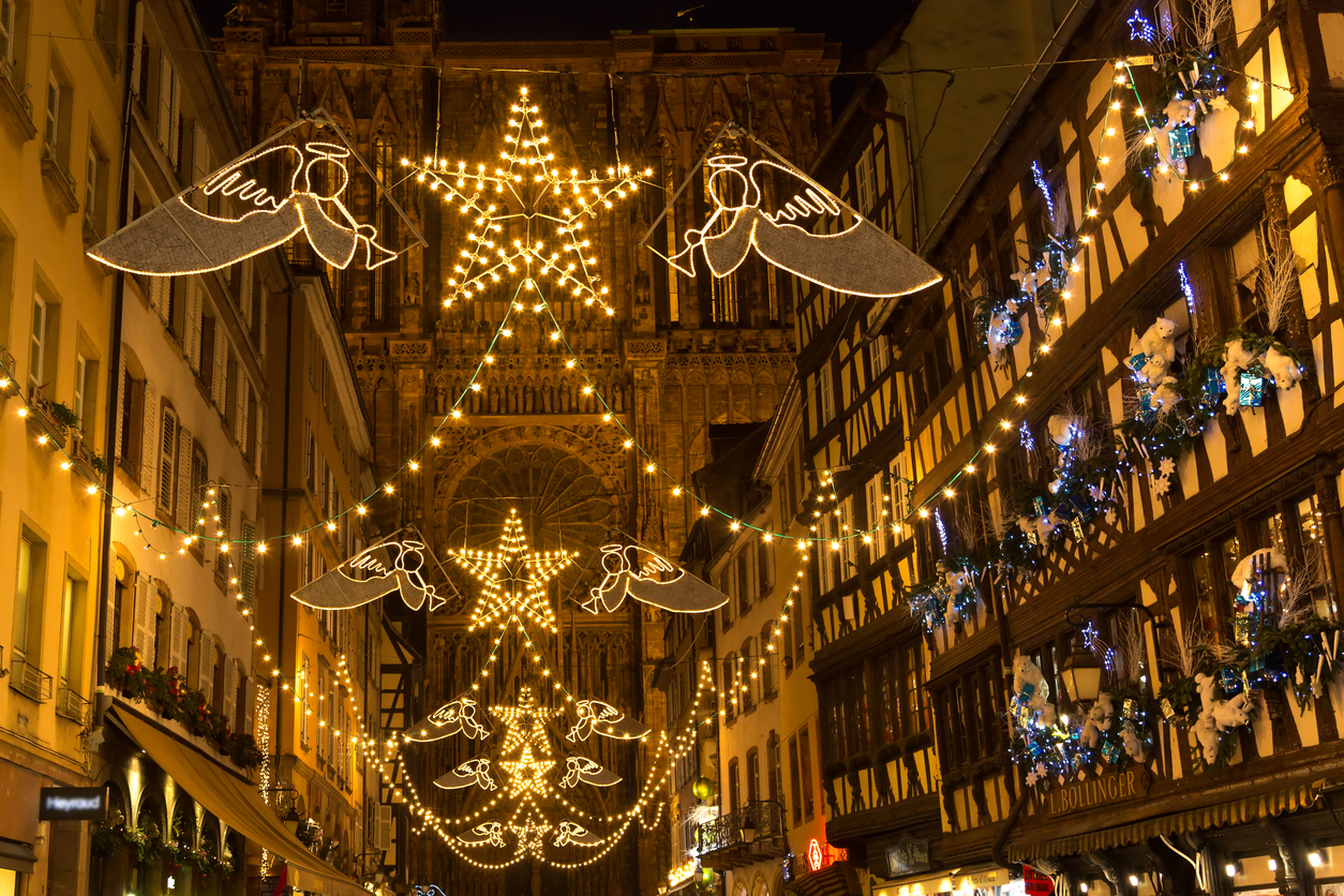 Lyon, France - January 25, 2022: Street view and buildings in the