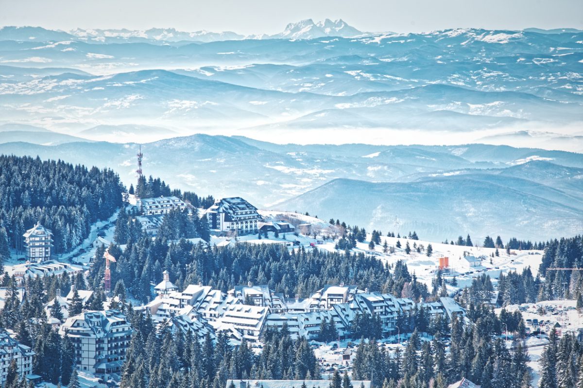 Ski mountain winter resort scenic view Kopaonik in Serbia