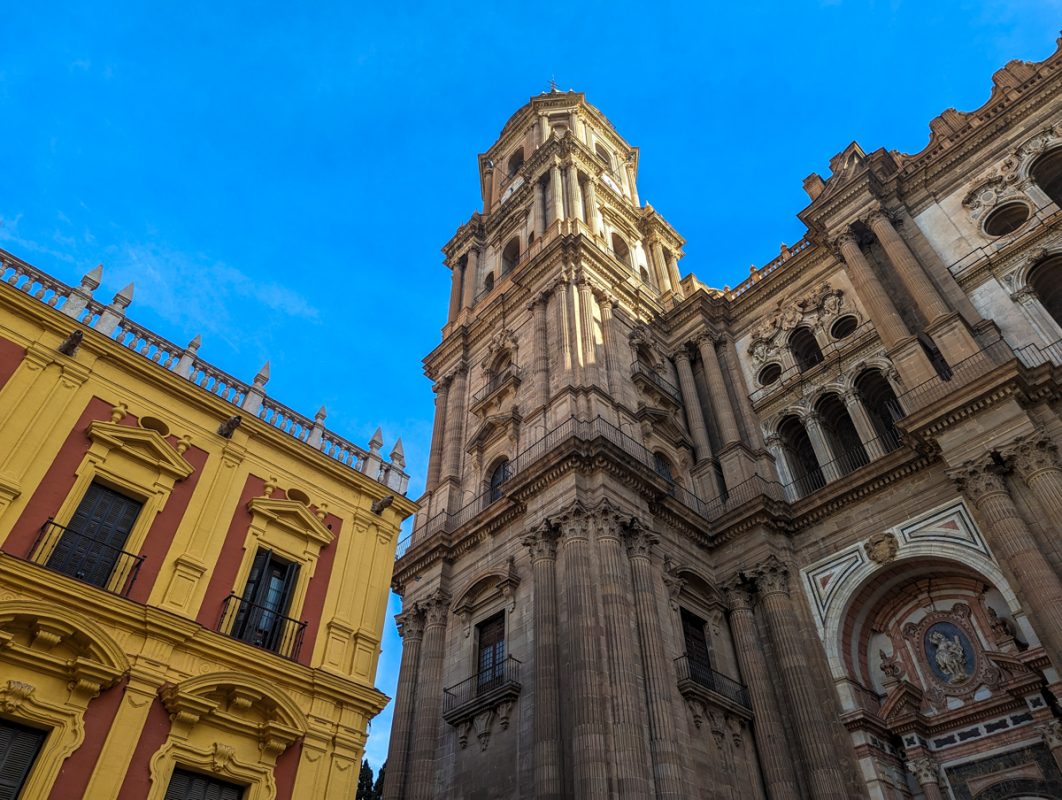 Historic buildings in Malaga city centre.