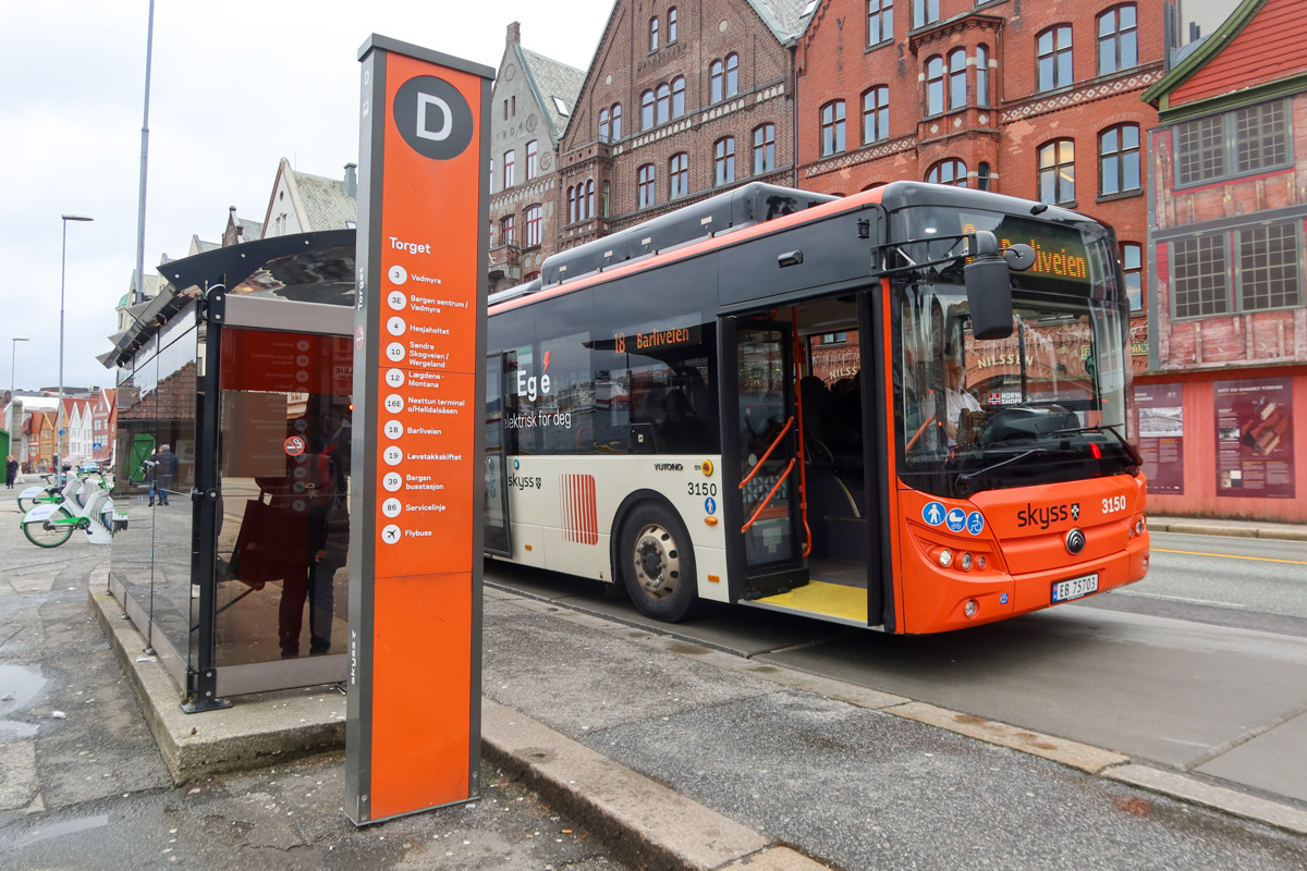 Buses in Bergen city centre