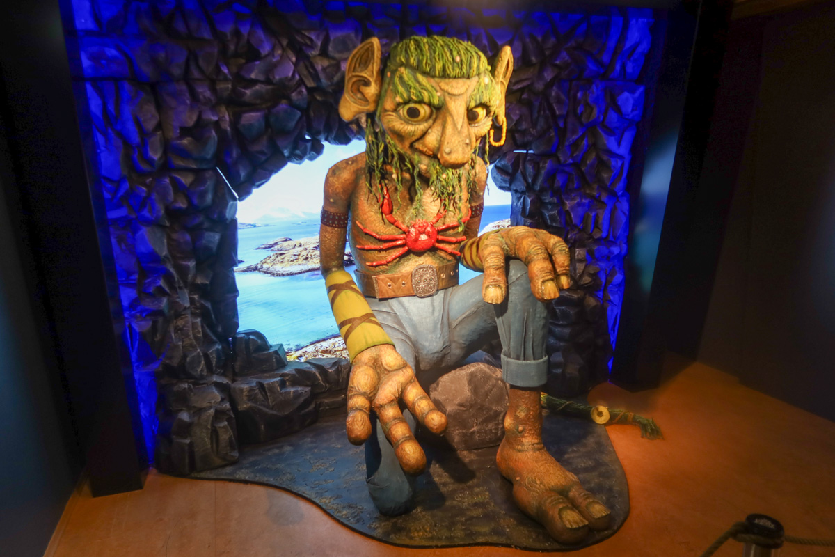 The troll museum in Tromso, with a figure of a statue 