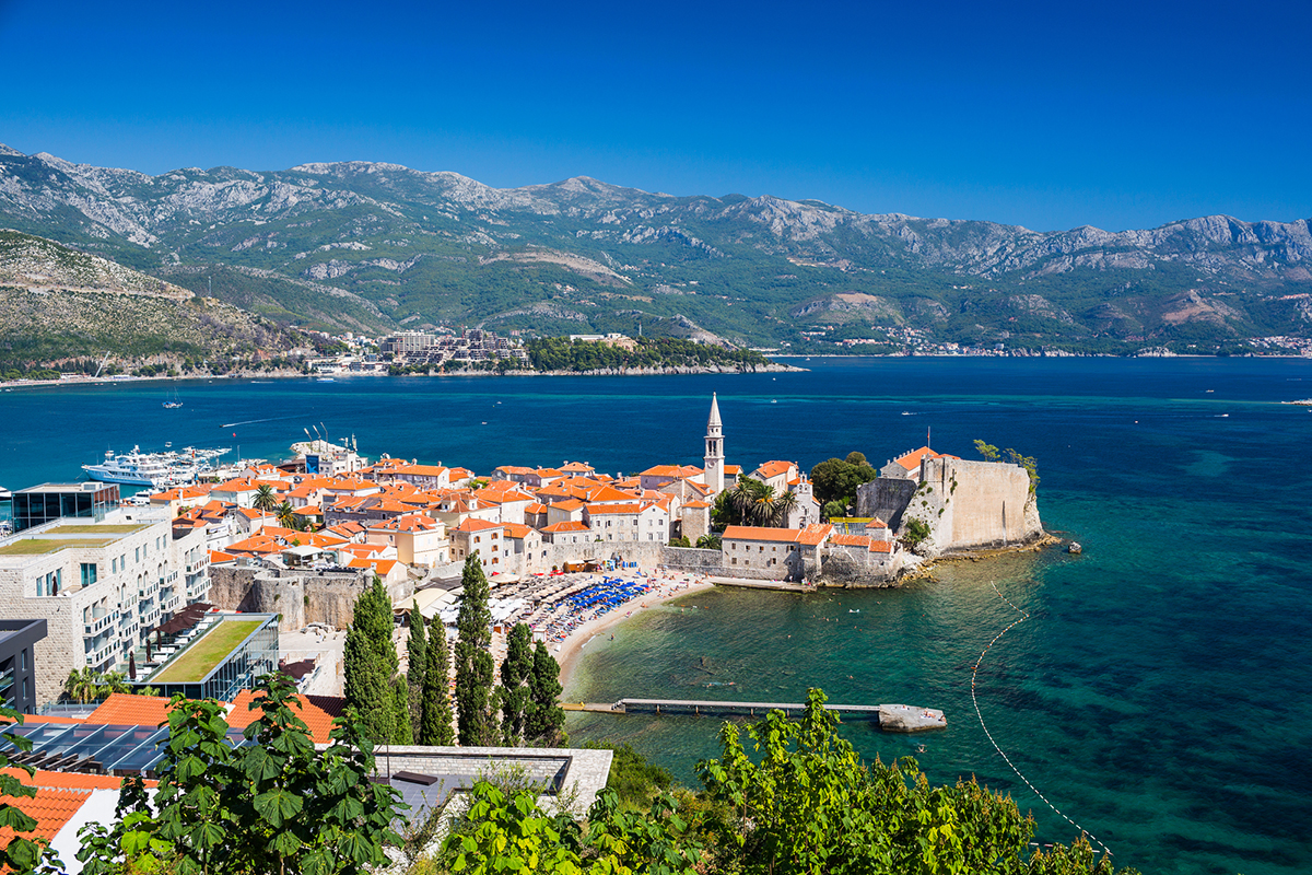 Montenegro, Budva, old town top view