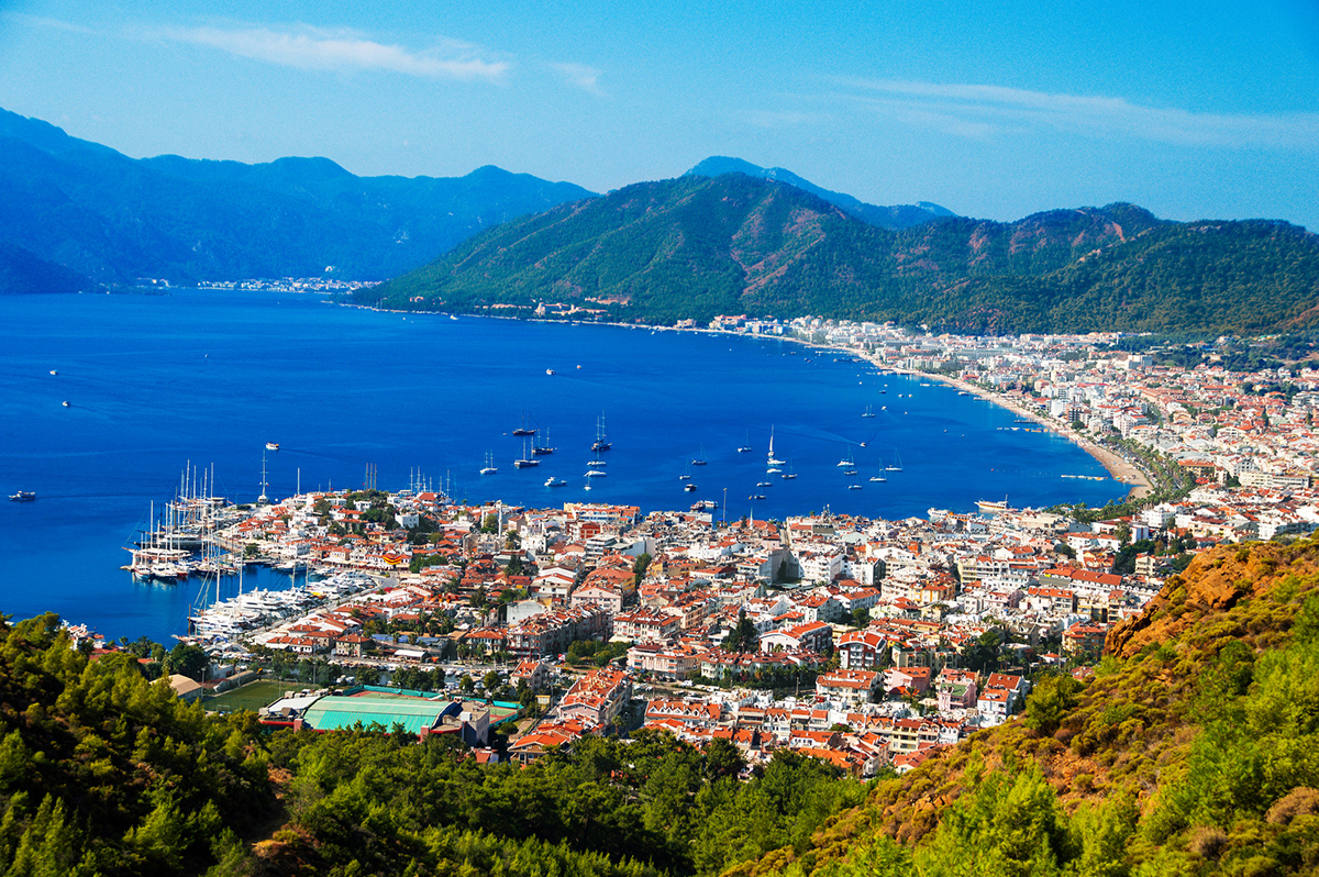 View of Marmaris harbor on Turkish Riviera.