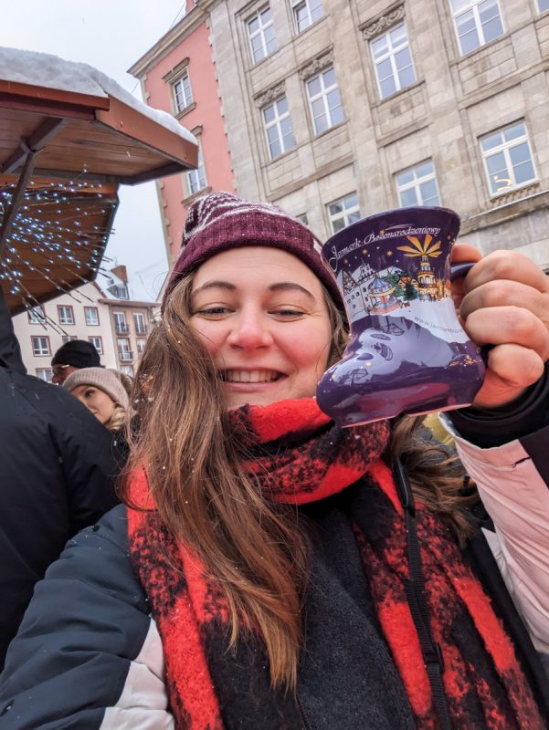 Enjoying a mulled wine at the Wroclaw Christmas Market